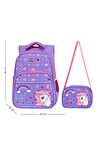 Waddell Lisanslı Lila Little Horse Desenli İlkokul Sırt Çantası Ve Beslenme Çantası