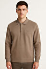 Ercan Regular Fit Polo Yaka Uzun Kol Sweatshirt - 7419