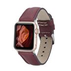 Bouletta Apple Watch Uyumlu Deri Kordon 42-44-45mm FL6 Bordo