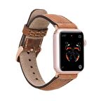 Bouletta Apple Watch Uyumlu Deri Kordon 42-44-45mm G19 Taba