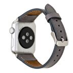 Bouletta Apple Watch Uyumlu Deri Kordon 42-44-45mm Slim RST9 Gri