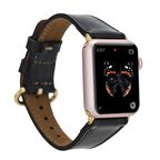 Bouletta Apple Watch Uyumlu Deri Kordon 38-40-41mm Roma RST1 Siyah