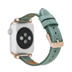 Bouletta Apple Watch Uyumlu Deri Kordon 42-44-45mm Ferro CZ12 Mint Yeşili