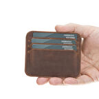 Pedro Slim Deri Kartlık G2 Antik Kahve