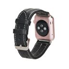 Bouletta Apple Watch Uyumlu Deri Kordon 42-44-45mm NM3-AS5 Rustik Siyah