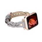 Bouletta Apple Watch Uyumlu Deri Kordon Wanda 38-40-41mm RT RST9 Gri