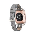Bouletta Apple Watch Uyumlu Deri Kordon Visby 38-40-41mm Ferro RST9 Gri