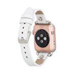 Bouletta Apple Watch Uyumlu Deri Kordon Visby 38-40-41mm Ferro F3 Beyaz
