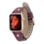 Bouletta Apple Watch Uyumlu Deri Kordon 38-40-41mm Double Tour Slim CZ7 Mor
