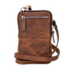 Nino Gerçek Deri Erkek Omuz Çantası Antik Açık Kahve