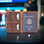 Avventura Hakiki Deri, El Yapımı, Pasaport Kılıfı, Antik kahve