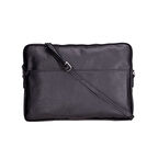 Leeds 16 inç MacBook Ve Pc Uyumlu, Hakiki Deri, El Yapımı Kılıf, Kömür Siyahı