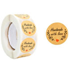 HANDMADE WITH LOVE ETİKET STİCKER - 2,5 CM ÖLÇÜSÜNDE 48 ADET