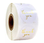 THANK YOU ETİKET STİCKER - 2,5 CM ÖLÇÜSÜNDE 48 ADET - ALTIN YALDIZ BASKILI