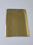 12X17 CM METALİZE HEDİYE PAKETİ - GOLD RENK - 100 ADET KENDİNDEN YAPIŞKANLI