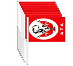 Plastik Sopalı Bayrak Büyük 22x32cm Karton 40Lı Atalı Bayrak