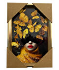 Duvar Tablo 22X32 Cm Kadın Ve Kelebekler 3 Boyutlu M4440-1