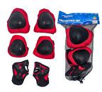 Kids Club Koruyucu Set Dizlik Dirseklik Bileklik Kırmız-Siyah