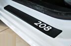 Peugeot 208 Carbon Fiber Kapı Eşiği Yazısı Sticker Boya Koruma