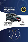 Fiat Fiorino Uyumlu Krom Far Çerçevesi 2 Parça 2008 Ve Üzeri Paslanmaz Çelik