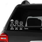 Aile Sticker Anne Baba Kızları Araba Yapıştırma