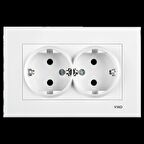 Viko Karre İkili Topraklı Priz Çerçeveli