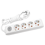 VİKO Multi-Let 4lü Anahtarlı Topraklı 5 Metre Priz (Beyaz)