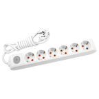 VİKO Multi-Let 6lı Anahtarlı Topraklı 2 Metre Priz (Beyaz)