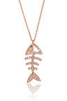 Zirkonlu Balık Kolye - Rose
