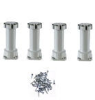 Ayarlı Mutfak Baza Ayağı Plastik Beyaz 15-20cm - 4 Adet