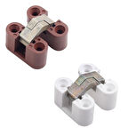 Plastik Oval Masa Menteşesi Zamak Gövde (2 Adet) Beyaz