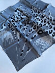 Aker Sura Saf İpek Eşarp 8374701 - 372 Gri Leopar Desen