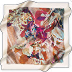 Aker Tivil Saf İpek Eşarp 8285713 - 923 Krem Armürlü Desen