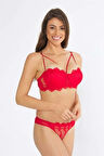 Telli Dantelli Slip Destekli Push-up Sütyen Takım 4591