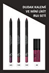 Dream Lips Lipliner 3'lü No:530-425-535 ve Longstay Liquid Matte Lipstick No:28