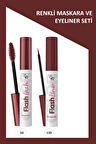 Flash Lash Bordo Maskara ve Flash Liner Makyaj Seti