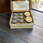 Mango Home 6 lı Seramik Bambu Tabaklı Fincan Seti