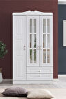 Gardırop, Country West Mdf Ön Yüzeyli 3 Kapılı Dolap - Beyaz
