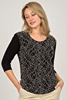 Sistas Kadın Desenli Bluz 6690302 Siyah