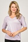 Sistas Kadın V Yaka Bluz 6690201 Lila