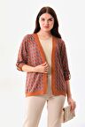Sistas Kadın Desenli Kol Detaylı Ceket 23959 Camel
