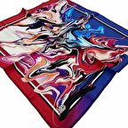 Levidor Fuşya Desenli Tivil İpek Eşarp 21336