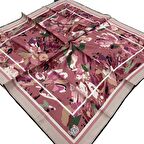 Levidor Pembe Desenli Tivil İpek Eşarp 21339