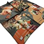 Levidor Haki Desenli Tivil İpek Eşarp 21368