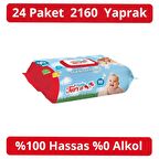 Baby Turco Islak Havlu Kapaklı 90'lı 24 Adet 2160 Yaprak