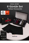 Erkek Modal Boxer Kutuda 6'lı Set