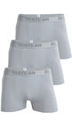 3'lü Erkek Pamuklu Likralı Premium Esnek Kumaş Gri Boxer