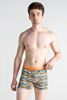 Shark Baskılı Likralı Pamuklu Desenli Esnek Erkek Boxer