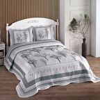 Örtüm Palmira Gri Çift Kişilik Kapitone Yatak Örtüsü