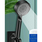 Turbo Fan 5 Fonksiyonlu Su Tasarruflu Duş Başlığı Turbo El Duşu Siyah